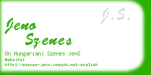 jeno szenes business card